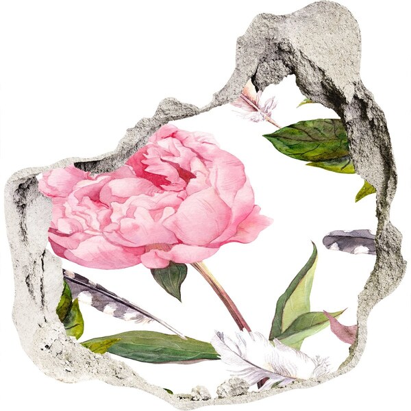 Hole in the wall sticker Flower Mural Through a Hole in the Wall