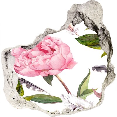 Hole in the wall sticker Flower Mural Through a Hole in the Wall