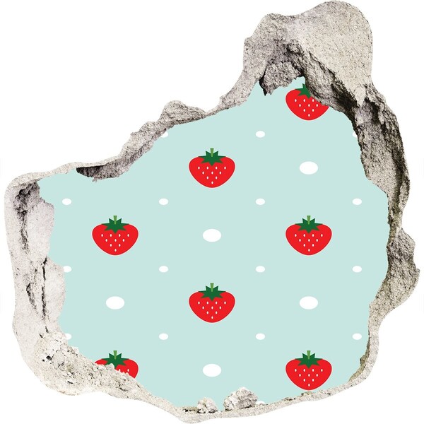 Hole in the wall sticker Strawberry paradise