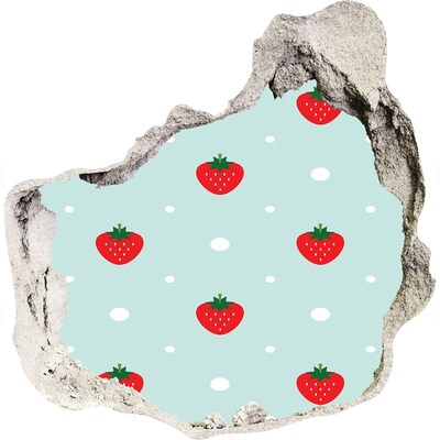 Hole in the wall sticker Strawberry paradise