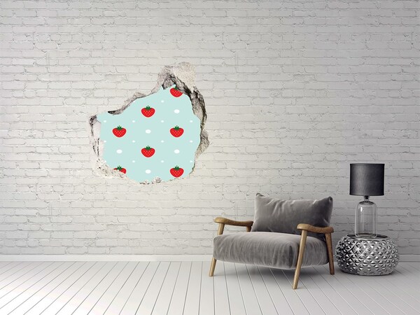 Hole in the wall sticker Strawberry paradise
