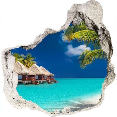 Hole in the wall sticker A tropical oasis on the water