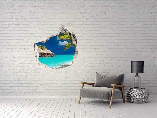 Hole in the wall sticker A tropical oasis on the water