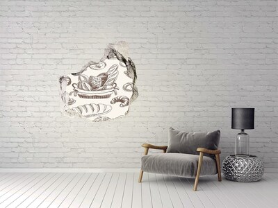 Hole in the wall sticker Basket with bread