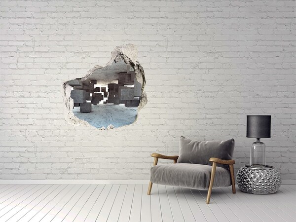 Hole in the wall sticker A transparent space in a surreal style