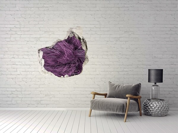 Hole in the wall decal Purple grass in a hole in the wall