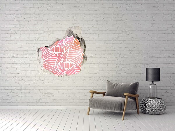 Hole wall sticker Tropical leaf pattern