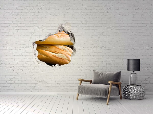 Hole wall sticker Fresh baguettes in the wall