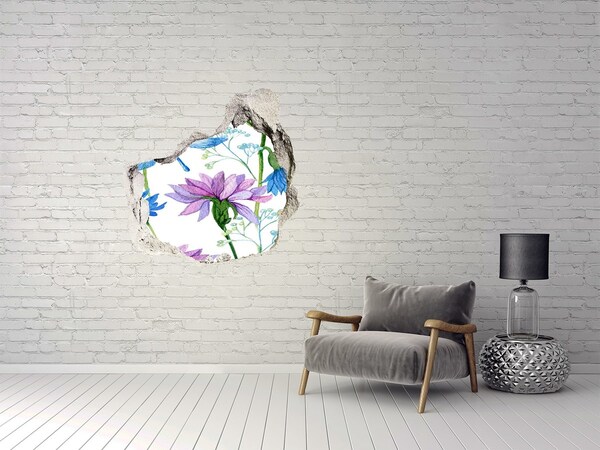 3D wall hole Hole in the Wall Floral Mural