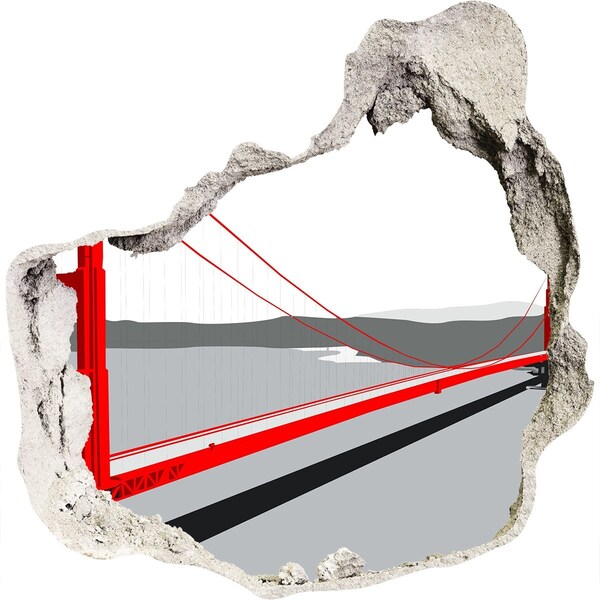 Hole wall sticker Golden Gate Bridge in California