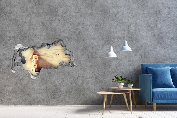 Hole wall sticker Love in a broken wall