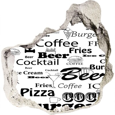 Hole wall sticker Culinary chaos