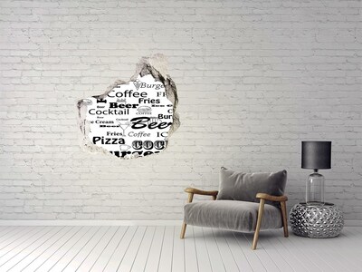 Hole wall sticker Culinary chaos