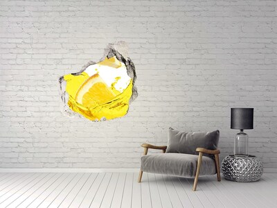 Hole wall sticker Lemon cocktail in concrete