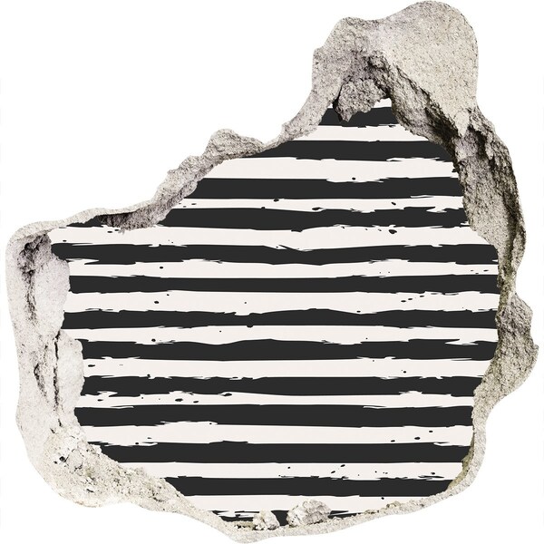 3D wall hole Ruined wall with stripes