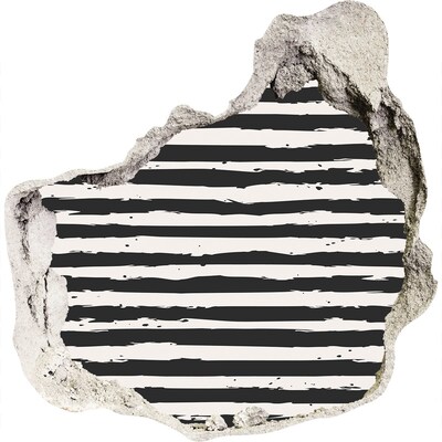 3D wall hole Ruined wall with stripes