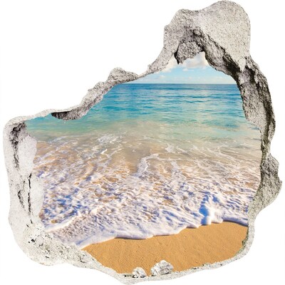 3D wall hole Caribbean Beach Through a Hole in the Wall