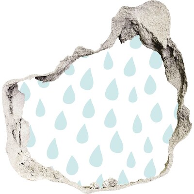 3D wall hole wallpaper Raindrops behind the wall
