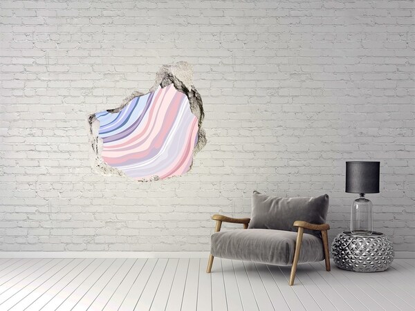 3D wall hole wallpaper Colorful hole in the wall