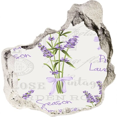 Hole in the wall decal Vintage Lavender Garden