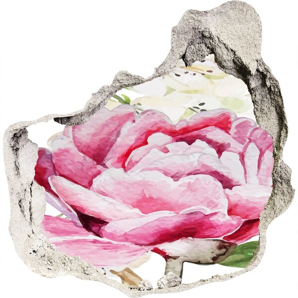 Hole wall sticker Hole in the Wall Floral Landscape