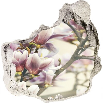 Hole in the wall decal Magnolia flowers in a damaged wall