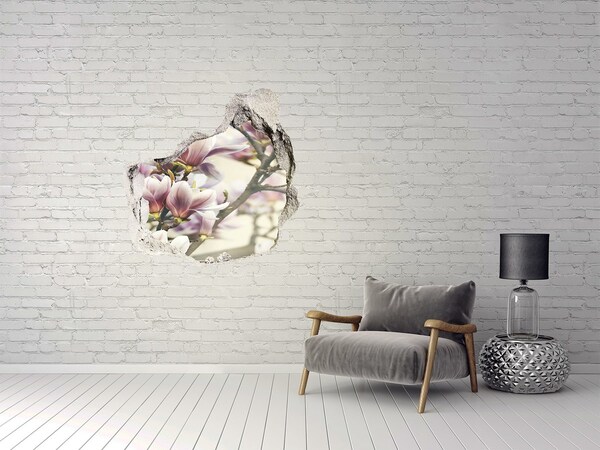 Hole in the wall decal Magnolia flowers in a damaged wall