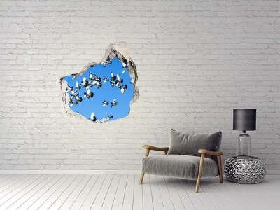 Hole in the wall decal Birds flying through a hole in the wall