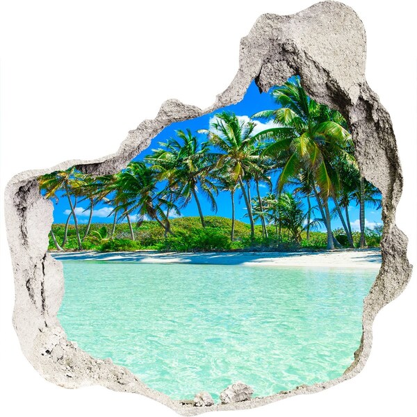 Hole in the wall sticker Tropical seaside oasis