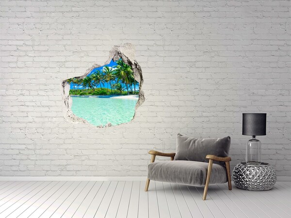 Hole in the wall sticker Tropical seaside oasis