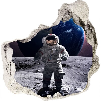 Hole in the wall decal Astronaut on the Moon