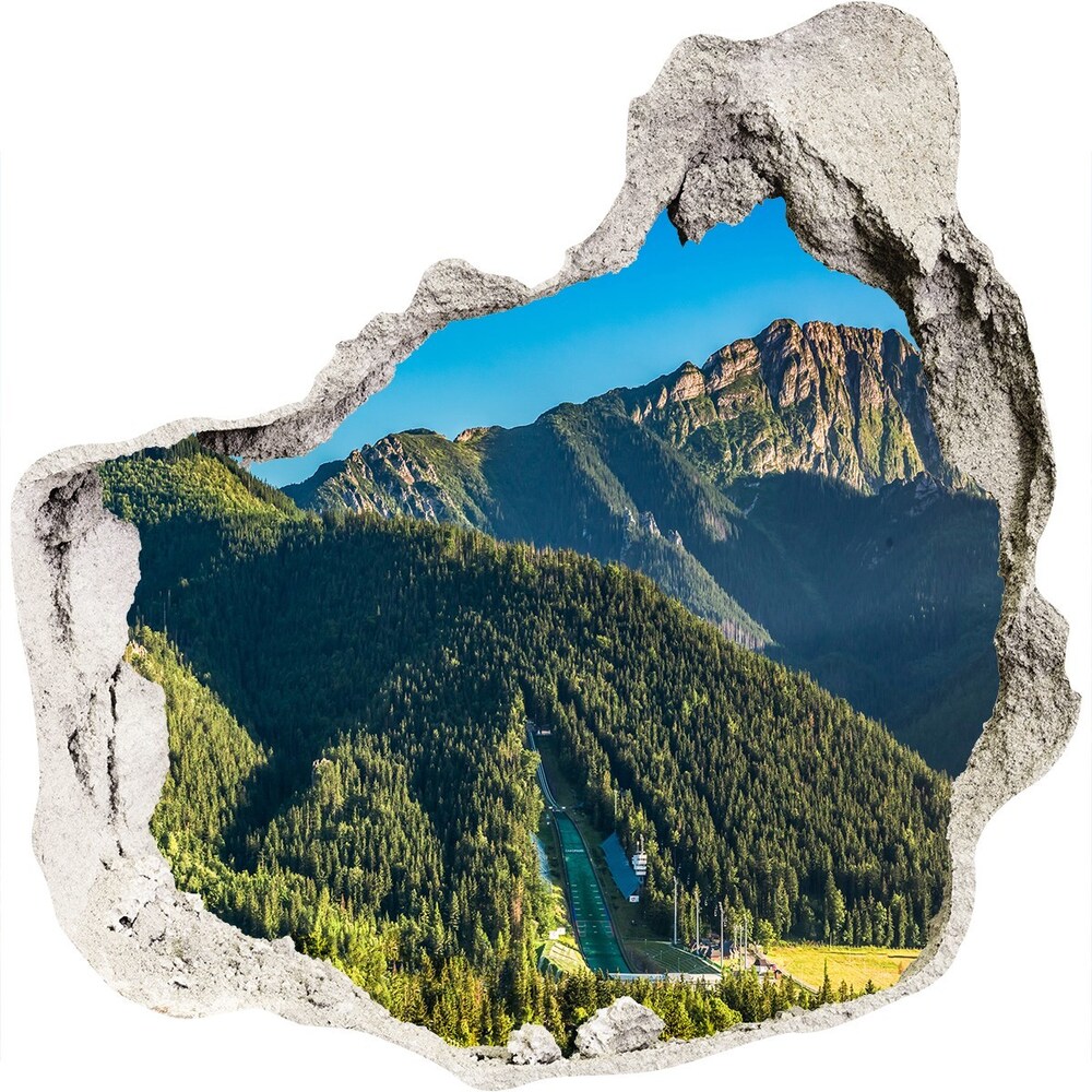 Hole in the wall sticker Lake in the mountains