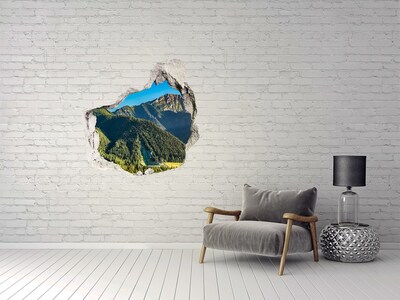 Hole in the wall sticker Mountain landscape with a valley