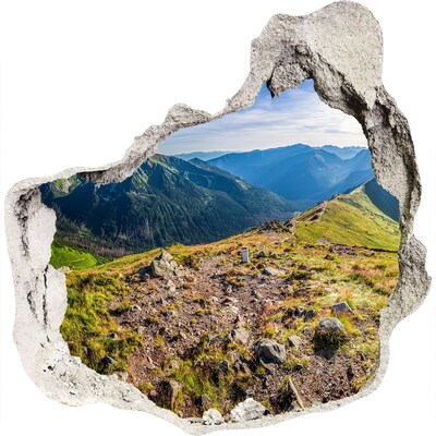 Hole in the wall decal Mountain landscape through a hole in the wall