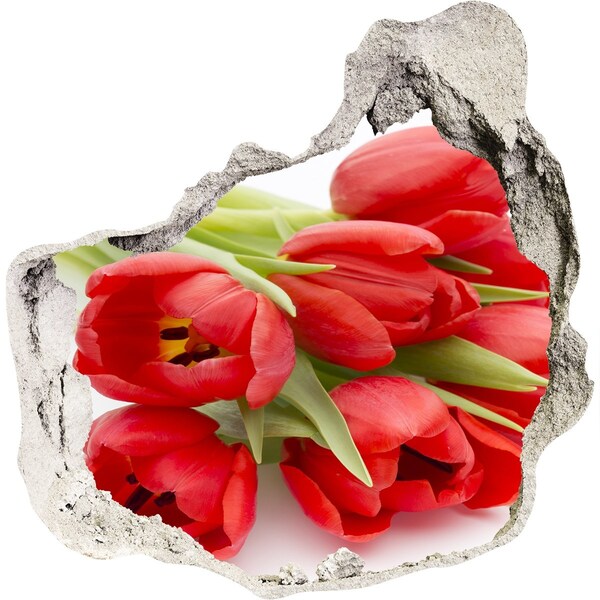 Hole in the wall decal Tulips in a broken wall