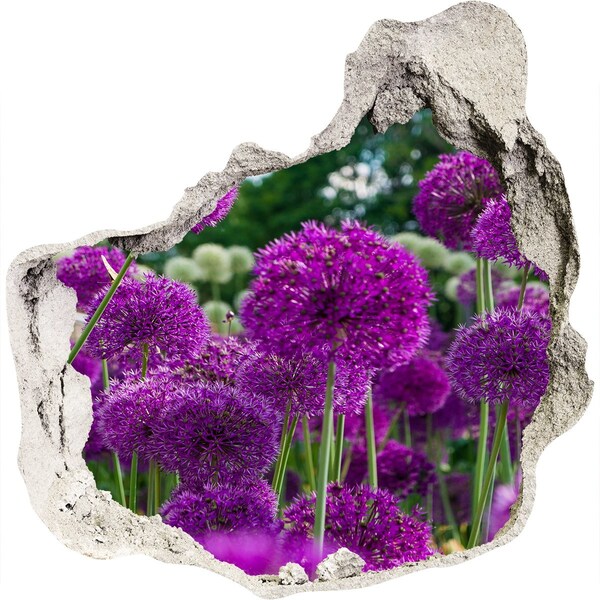 Hole in the wall sticker A floral paradise in shades of purple