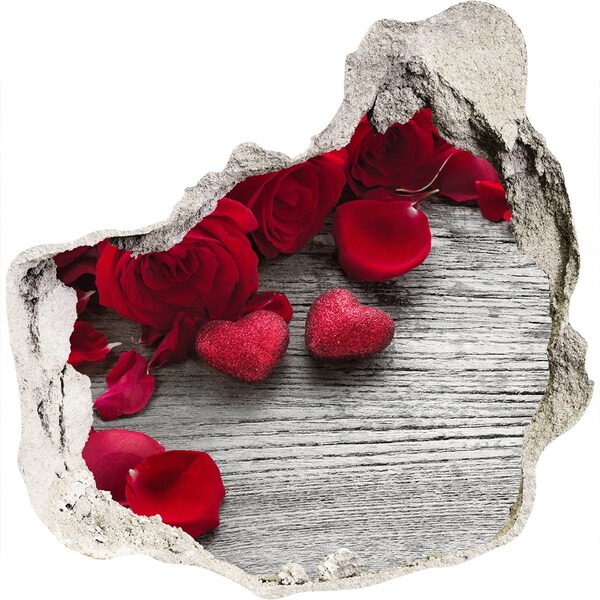 Hole in the wall decal Red roses