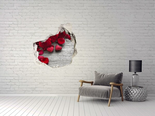 Hole in the wall decal Romantic space with roses