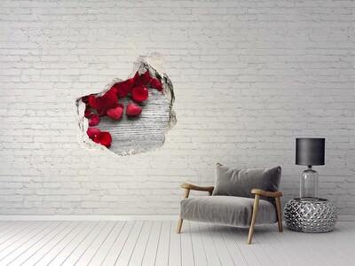 Hole in the wall decal Romantic space with roses