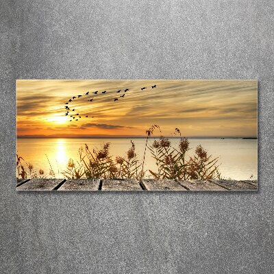 Glass acrylic wall art Pier by the lake