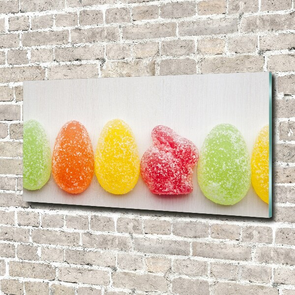 Glass acrylic wall art Colorful jelly beans