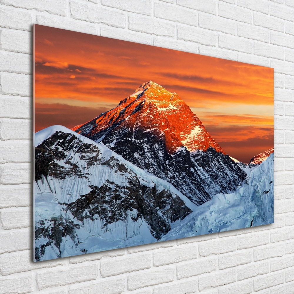 Glass acrylic wall art Everest peak