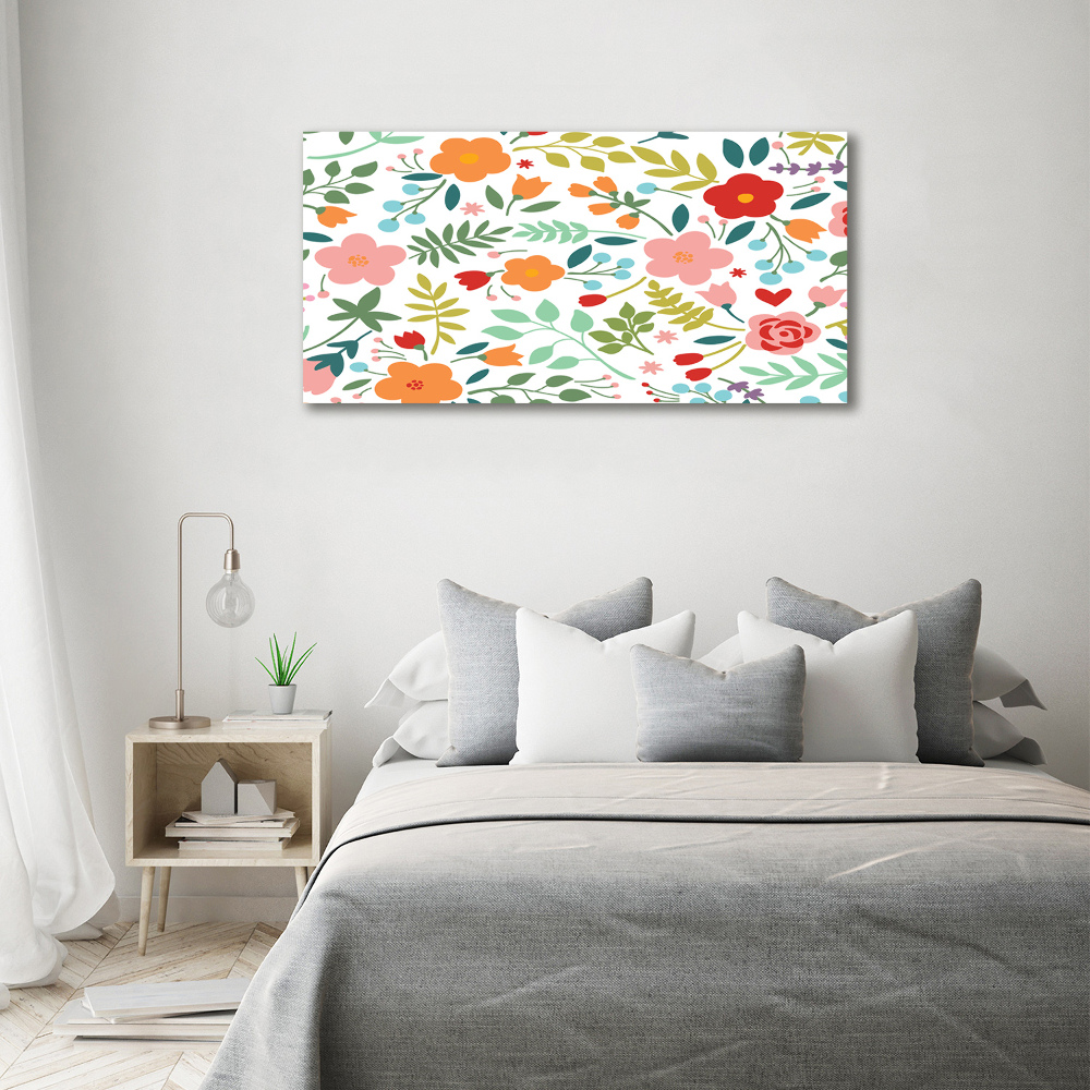 Acrylic print Flowers illustration