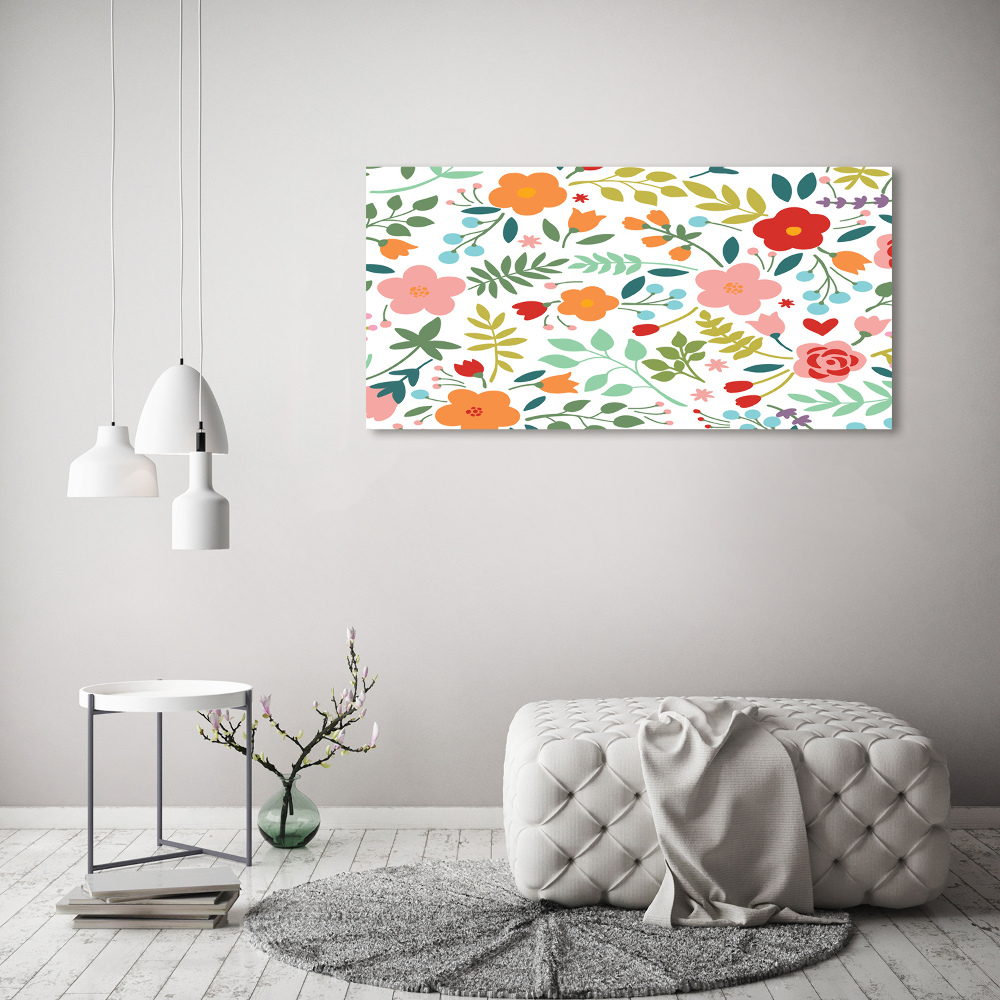 Acrylic print Flowers illustration