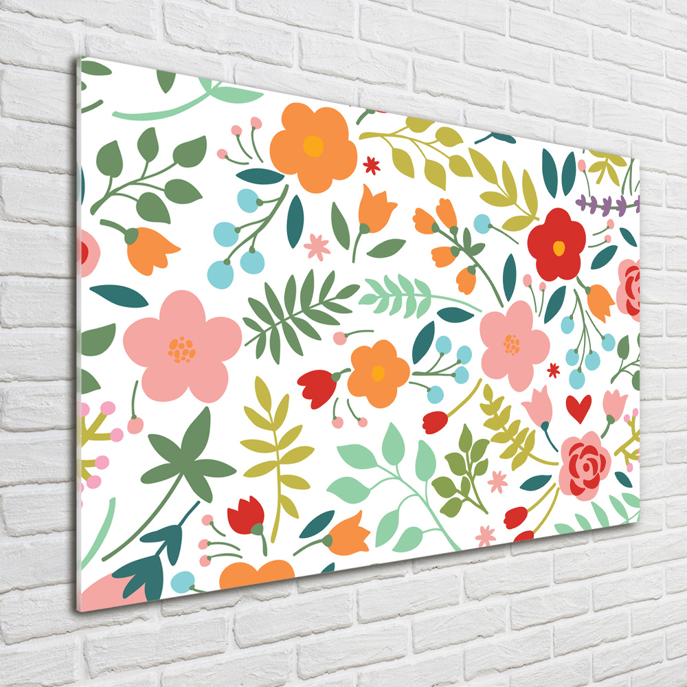 Acrylic print Flowers illustration