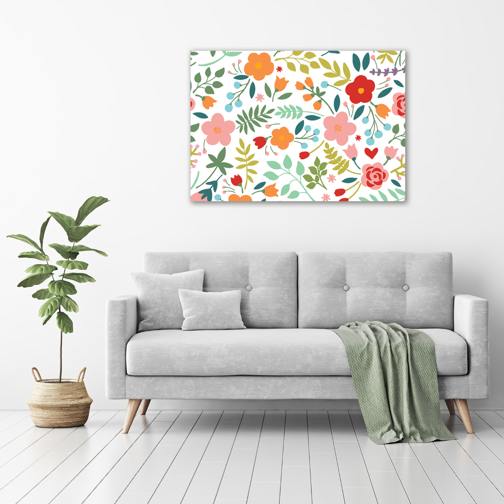 Acrylic print Flowers illustration