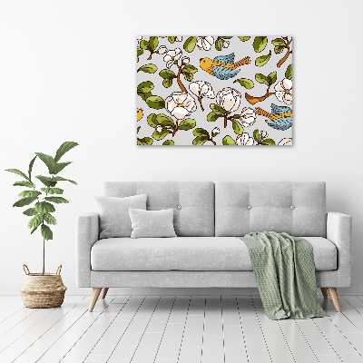 Print on acrylic Flowers and birds