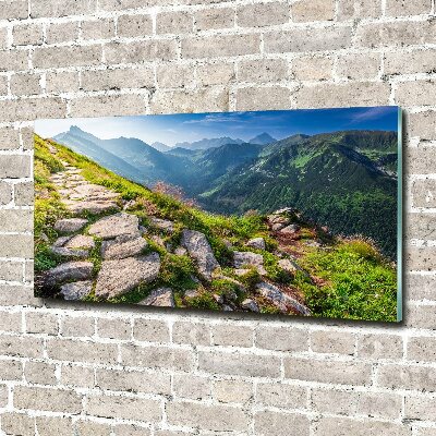 Glass acrylic wall art Sunrise of the Tatra Mountains