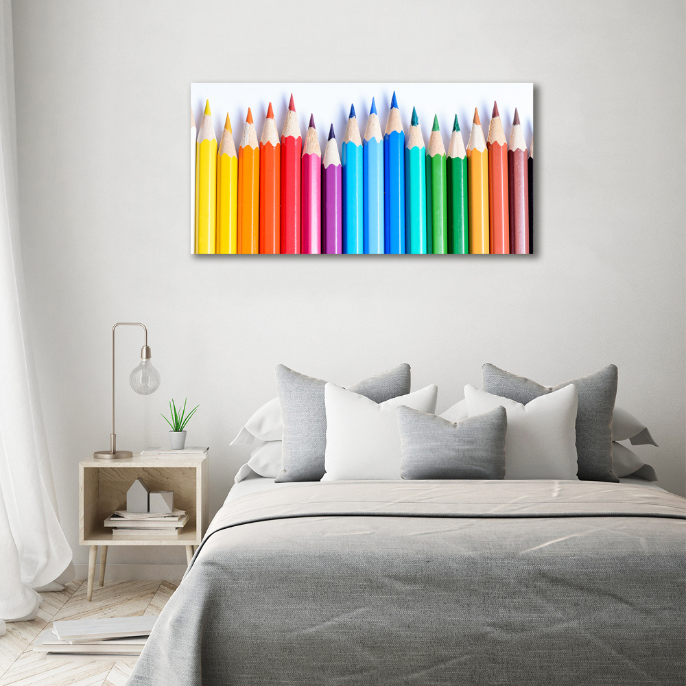 Acrylic wall picture Colourful pencils