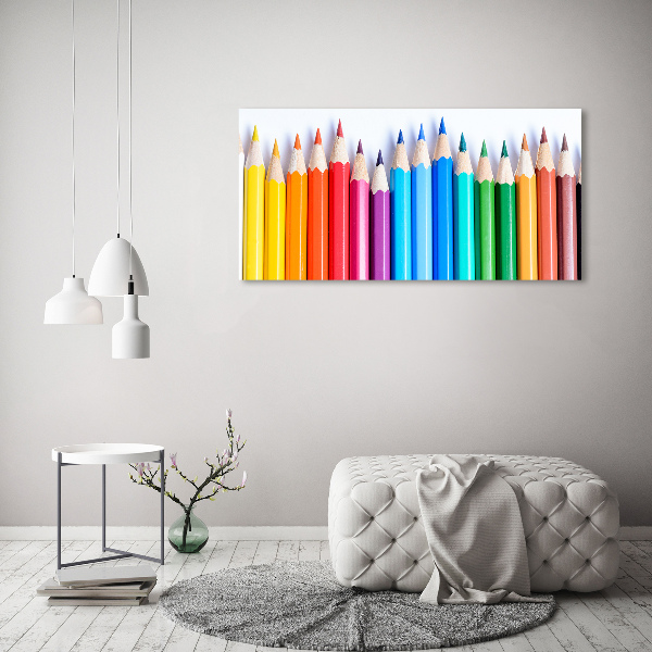 Acrylic wall picture Colourful pencils